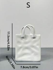 5.7英寸方形宽口褶皱白色哑光花瓶，简约波西米亚风格，桌面装饰，家居/办公室/书架装饰，适合家居装饰、卧室、办公室和学生礼品 - 多色A - 查看 10