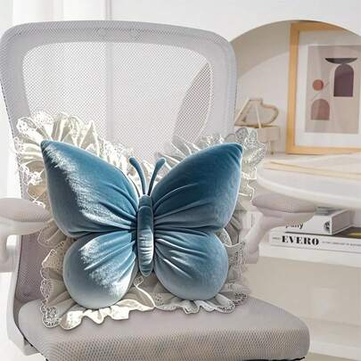 1개 벨벳 핑크 나비 던지기 베개, 부드러운 충전 쿠션, 소파 및 침구에 적합, 발렌타인 데이, 결혼식, 기념일, 생일, 결혼식 답례품, 결혼식 장식, 가을 수확 로맨틱 장식, 할로윈, 크리스마스 장식에 완벽한 선물