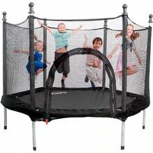 Trampolin para Niños Infantil con Red De  |   Brincolín para Niños para Fiestas Interiores y Exteriores |   Postes Protegidos Acolchados Cubiertos |   2 Colores - Negro - Ver 3