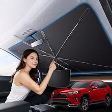 Zanch 2025 Upgraded Car Windshield Sun Shade [Cool Down By 75℉ ] With Heat Insulation Coating, Foldable Sunshade Umbrella Flexible Handle & Ribs, Medium (57''x32'') For Car, SUV, Truck, Van - 預設 - 查看 1