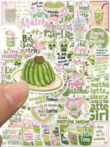 50/250 件卡通抹茶女孩贴纸适用于手机笔记本电脑剪贴簿滑板吉他 DIY 涂鸦美学贴纸儿童创意礼物 - 彩色 - 查看 5