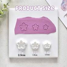 1pc/3pcs Petal Shaped Clay Cutter Set, Polymer Clay Cutters For Earring Making, Jewelry Crafting - Round Petals - View 2
