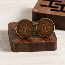 Personalized Embossed Monogram Wedding Cufflink, Custom Handmade Groomsmen Proposal, Gift For Father, Best Man Gift, Wedding Groomsman Cufflinks, Christmas Gift - Multicolor - View 7