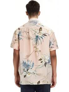 Men's Hawaiian Floral Shirts Silk And Linen Button Down Casual Tropical Holiday Beach Shirtshalloween - Hồng - Xem 8