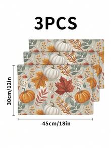 1/2/3/4/5pcs Linen Table Runner And Placemat Set, Heat Resistant, Stain Resistant, Wrinkle-Free, Machine Washable, Suitable For Home Dining Room And Restaurant, Table Decor, Home Furnishings, Suitable For Holiday Parties, Kitchen, Fireplace - Multicolor - View 18