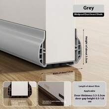 PVC 门底密封条，适用于卧室门，缝隙阻挡器，粘性扫挡风条，适合门厚 1.377-2.165 英寸，密封缝隙 0.0787-0.787 英寸，总长度 36.61 英寸