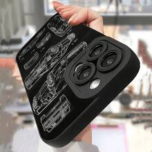 Cool Car Model Pattern Mobile Phone Case Suitable For Iphone11 12 13 14 15 16pro Max Black Mobile Phone Case With Camera Protection Pro Max Plus Series Angel Eye Soft Shell - Must-Have Mobile Phone Case For Car Enthusiasts - Black - View 4