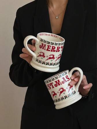 Premium Gift Deer Couple Ceramic Mugs, Creative High-Quality Coffee Cups, Christmas Gift