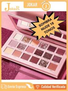 Paleta 18 Sombras Para Ojos Maquillaje Colores Nudes - Rosa - Ver 1