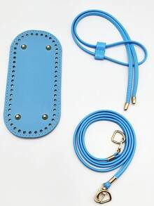 3 Piezas Kit de Fabricación de Bolsos DIY con Cadena, Base de Bolso de Cubo de PU y Correa para el Hombro, Accesorios de Bolso de Ganchillo