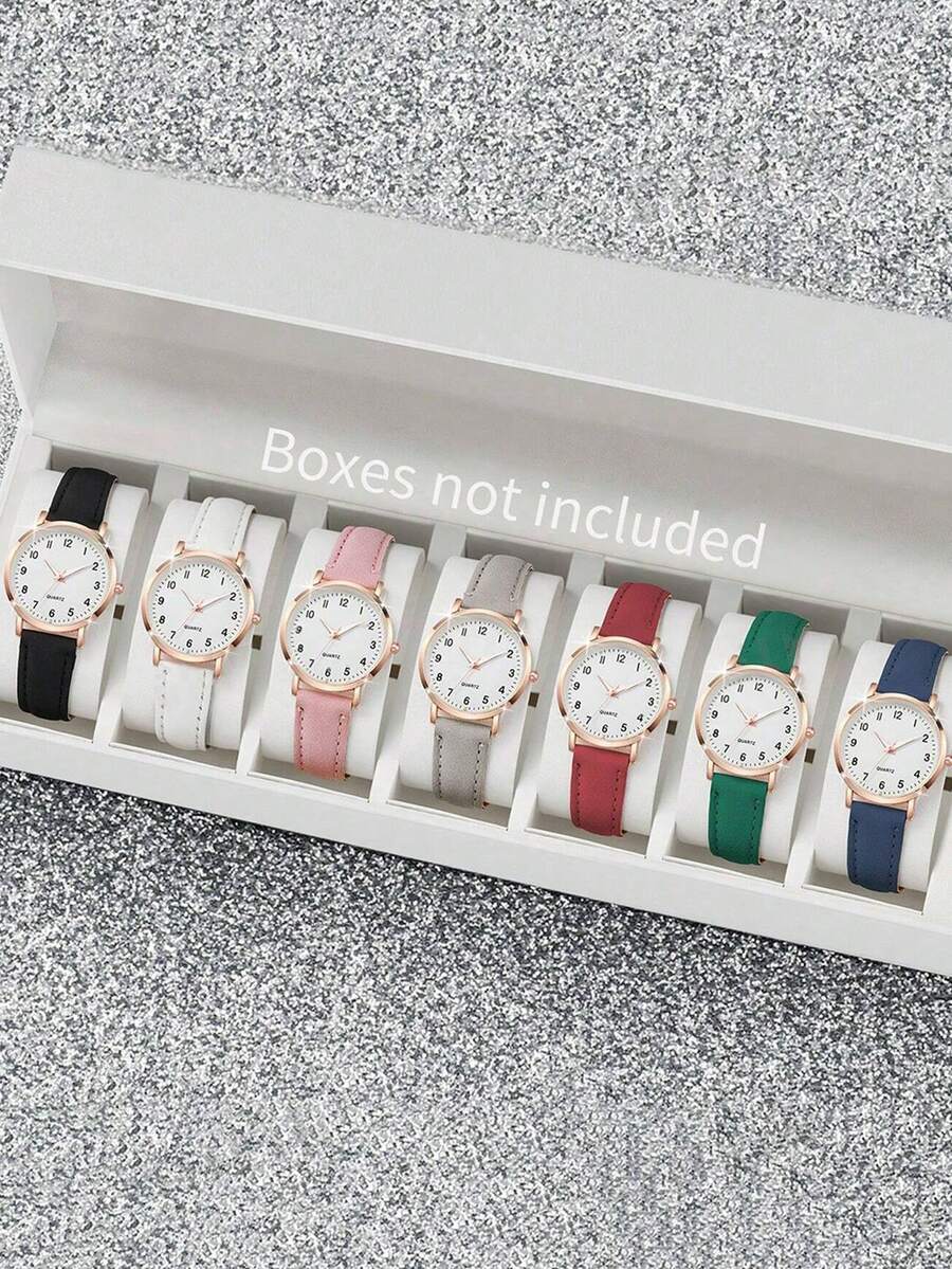 Bộ 7 đồng hồ kỹ thuật số thạch anh thời trang nữ, món quà tốt nhất dành cho các cô gái, thích hợp cho sinh nhật, ngày lễ, tựu trường, đeo hàng ngày, không kèm hộp quà. - Nhiều màu - Xem 1