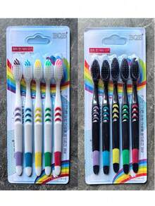 10/20 Stücke weiche Zahnbürste mit kleinem Mond, Bambus-Holzkohle-Borsten, extra fein und extra weich, Erwachsene und Studenten, Einweg-Zahnbürste, kann mehrmals verwendet werden, Badezimmer-Dekoration, Herbst-Dekoration, Rückkehr zur Schule