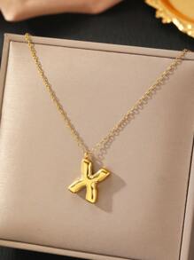 1 件不锈钢 26 字母吊坠项链，时尚优雅，送给她的绝妙礼物