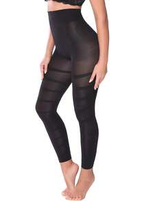 Anti-Cellulite-Leggings Damen Yoga Hose mit hoher Taille, Bauchkontrolle formende Kompressions-Body-Shaper, Abdominal Control Po-Lifting - Schwarz - Übersicht 9