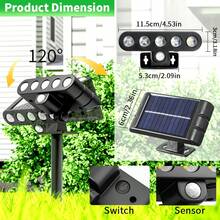 1/2/4 件太阳能露营灯，5 个超亮 LED，3 种照明模式，3000W 白光安全手电筒。带运动传感器的草坪/地桩路径灯，多功能可拆卸户外壁灯，1200mAh 可充电电池，太阳能电池板，亮度可调，适用于花园、庭院、道路、房屋、露营装饰的花园景观照明 - 升級款-白光 - 查看 9