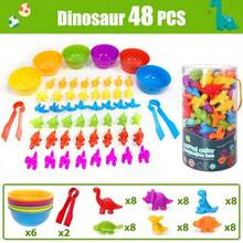 Montessori contar juguetes dinosaurio modelos variados educativos para niños aprendizaje matemático divertido colores vivos piezas seguras estimulan creatividad refuerzo escolar excelente regalo para desarrollo infantil juguetes didácticos modernos - Dinosaurio - Ver 2