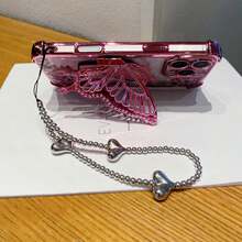 （蝴蝶支架）（银色手镯）适用于 Galaxy A123456789987654321 45G 电镀磁吸防摔透明手机壳，防摔手机壳，兼容三星 S25/S24/S23/S22 系列/A 系列，兼容 OPPO，兼容 Redmi，兼容 Moto，兼容 Pixel，兼容 vivo，兼容 OPPO，国际版，非国内版 - 粉色 - 查看 4