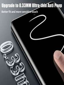 2pcs 3D Curved Tempered Glass Screen Protector, Compatible With Samsung Galaxy//Redmi//Honor/Realme/OPPO/VIVO/OnePlus Etc. No Bubbles, Easy To Install, Stable And Won't Fall Off. Shatter-Resistant, Full Coverage, Sensitive Touch, Easy To Install/Anti-Fall And Scratch. Privacy Protection Glass Film, Essential For Screen Protection, Suitable For Daily Protection, Office, Home And Other Scenarios. Waterproof, Shock-Proof And Anti-Fall. - Black - View 5