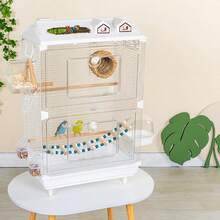 Transparent Birdcage For Budgerigars, Ornamental Birdcages For Cockatiels, Lovebirds, White-Eyes, Large-Sized Villa Birdcages, Viewing Cages. - White - View 3