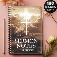 1pc Aesthetic Sermon Notes Spiral Journal - Christian Bible Verse Notebook, Religious Gifts, Faith Prayer Organizer For Note Taking, Church Diary, Personal Use - A - View 7