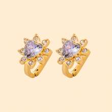 Pendientes de aro pequeños dorados para mujer, pendientes chapados en oro de 18K con circonita cúbica, pendientes de presión hipoalergénicos con diseño de corazón, pico y ojo malvado, pendientes delicados, regalo de joyería