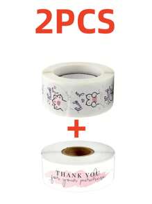 500张可爱猫爪感谢贴纸，适用于咖啡馆、面包店等 - 可爱的花卉和花店标签，也可用于信封等。