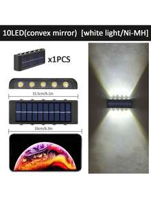 10LED/8LED Solar Wall Lights, 1/2/6pcs Multi-Pack Options, Up & Down LED Lamp Design Suitable For Decorating House Exterior Walls, Fences, Corridors, Decks, Stairs, Gardens, Front/Backyard - Black - View 17