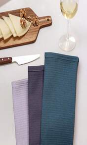 QUILTINA Dish Towels Set,100% Cotton Waffle Weave Kitchen Towels 6 Pack,17 X 25 Inches Dish Towels For Kitchen,Super Absorbent For Drying And Cleaning (Beige, Brown, Dark Grey) - ColorC - 查看 6