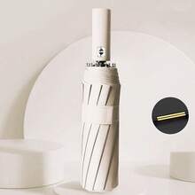 1 件全自动 24 骨防风紧凑型折叠雨伞，遮阳防雨两用，加强型多功能旅行伞