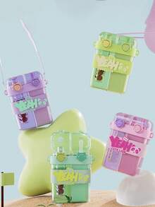 زجاجة مياه رياضية/خارجية سعة 760 مل/25.7 أونصة، جديدة لفصل الصيف ذات سعة كبيرة مزودة بكوب شرب مزدوج وقش، زجاجة مياه جميلة، كوب مياه محمول بتصميم كرتوني، مناسبة للرياضة والأنشطة الخارجية، طريقتي شرب للاختيار من بينهما، مناسبة للمدرسة والتخييم والتنزه