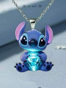 Disney 1件迪士尼项链，2D亚克力可爱吊坠项链，时尚毛衣链，生日派对经典礼物（随机链款） - 彩色 - 查看 13