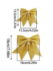 1pc/5pcs/10pcs Christmas Barn Door, Christmas Tree, Snowy Landscape Party Theme Gold Powder Christmas Confetti Bowknot Decor