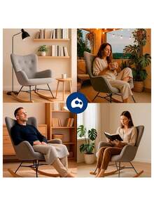 Rocking Chair (97 * 66 * 84 Cm). Bluelander - 灰色 - 查看 5
