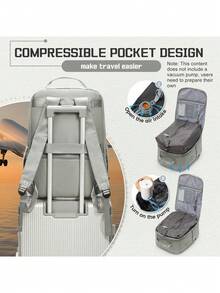 Unisex Large Capacity Vacuum Compression Travel Backpack, Aviation Certified Waterproof Nylon Hiking Backpack, Portable Vacuum Compression Air Bag Backpack, Essential For Outdoor Travel