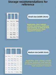 Giá để đồ có thể điều chỉnh - Không cần khoan, tủ quần áo, nhà bếp, phòng tắm có thể mở rộng | Bộ giá để đồ có thể mở rộng tiết kiệm không gian, phù hợp với hầu hết các loại xe RV, làm bằng vật liệu bền, không dùng điện - Nhiều màu - Xem 6