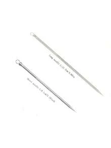 Stainless Steel Acne Removal Tool Blackhead Acne Removal Kit Pointed Acne Picking + Circular Squeezing Dual-Function Design The Same Acne Needle As The Beauty Salon And Disinfected Acne Needle Accurate Blackhead Acne Removal Tool Non-Slip Handle Comfortable Grip Essential Artifact For Skin Management Portable Acne Cleaner Acne Needle For Sensitive Skin - Grey - View 6