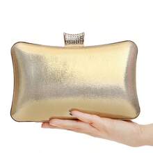 Bolsa de Festa Feminina Dourada de Metal com Strass, Bolsa Pequena de Mão com Corrente para o Ombro, Design de Bola, para Festa, Casamento e Bolsa Feminina