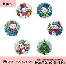 1 bộ/4 cái/6 cái/300 cái Đế lót ly bằng bùn diatom họa tiết người tuyết, thích hợp để trang trí nhà cửa, quán cà phê, trà chiều, trang trí nhà hàng, tiệc theo chủ đề, trang trí hàng ngày và cũng có thể làm quà tặng Giáng sinh - Nhiều màu - Xem 9