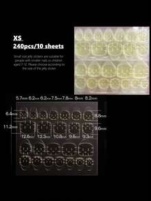 10/50/100pcs Double Side Glue Nail Sticker, Nail Glue Stickers Transparent, Waterproof - Black - View 16