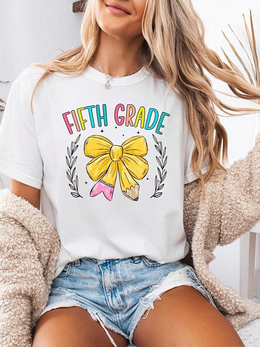 Floral Teach Apple Shirt, Cute Tea Shirts, Retro Tea , Back To School Shirt Teas, Tea Appreciation Gift220G Cotton – Durable And Breathable, Great For Travel, Weekend Brunch, Sual Friday, Office, Or Daily Errands – Stylish Comfort For All Ages – I Gift For Boyfriend, Girlfriend, Mom, Dad, Or Ns Who Love Quality And Style - 白色10 - 查看 1