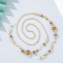 1 szt. Sztuczny łańcuszek do okularów z cyrkonii, modny dla kobiet