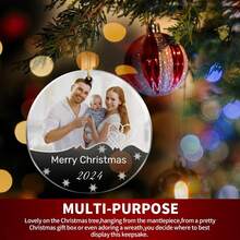 Đồ trang trí Giáng sinh cá nhân hóa, Đồ trang trí cây thông Noel theo yêu cầu, Đồ trang trí in ảnh và tên riêng, Mặt dây chuyền Giáng sinh 2025-2026 dành cho gia đình, bạn gái, bạn bè, Phong cách sống thanh lịch, Phong cách sống nghệ thuật - Nhiều màu - Xem 5