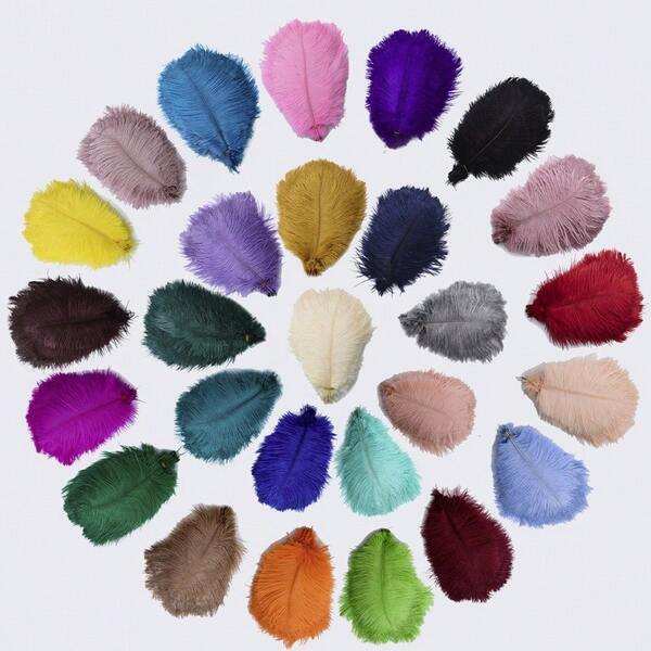 5 Stücke künstliche Straußenfedern 20-25cm für Schmuckherstellung DIY Hochzeit Heim Dekoration künstliche Federn Tisch Mittelstücke Basteleien Kleidung Accessoires Tortendekoration