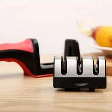 Sharpener3-Section Rapid Sharpening Diamond Sharpening Multifunctional Sharpening Kitchen Knife Sharpening Stone Hand-Held Sharpening,Kitchen Accessories,Cocina - Black - View 9