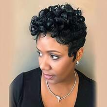 Elegant Pixie Curly Human Hair Wig - 6 Inch Short Loose Wave, 180% Density 100% Real Human Hair Wig For Women, No Shedding No Tangles, Natural Look For Everyday, Christmas Parties, Music Festivals, Halloween, Valentine's Day & Cosplay - Natural Black - Xem 4