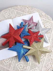 1 件圣诞树顶星形装饰闪光五角星圣诞派对节日家居装饰，圣诞节 - 1Pcs - 查看 4