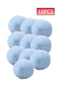 1/2/10pcs6cm Faux Fur Rabbit Plush Balls, 23 Colors, 2.36 Inch Pompoms With Elastic Band, Can Be Used As Decorations For Bags, Key Chains, Shoes, Scarves, Knitted Hats And Pendants, Suitable For Women And Girls