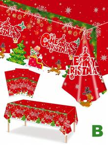 1pc Christmas Disposable TableCloths Table Cover Plastic,Christmas Party Tablecloth,54 * 108inch,Rectangular Tablecloth,Red Gingerbread Man, Great For Kitchen And Restaurant Holiday Decorations - Buffalo Plaid Snowflake Deer Christmas Tree Rectangular Tablecloth For Christmas Party Tablecloth Restaurant Holiday Christmas Table Decorations