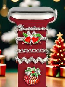 5/4/3pcs Metal Charms Decorative Ring Compatible With Apple Watch Band LOVE Diamond Rhinestone Ornament Smart Watch Silicone Strap Accessories Bracelet Fashionable Accessories (Watch And Band Not Included) Compatible With Apple Watch Band 38mm 40mm 41mm 42mm 44mm 45mm 46mm 49mm, Compatible With Samsung Compatible With Huawei Watch Series Ultra/Se/10/9/8/7/6/5/4/3/2/1 Watch Band Accessories Jewellery