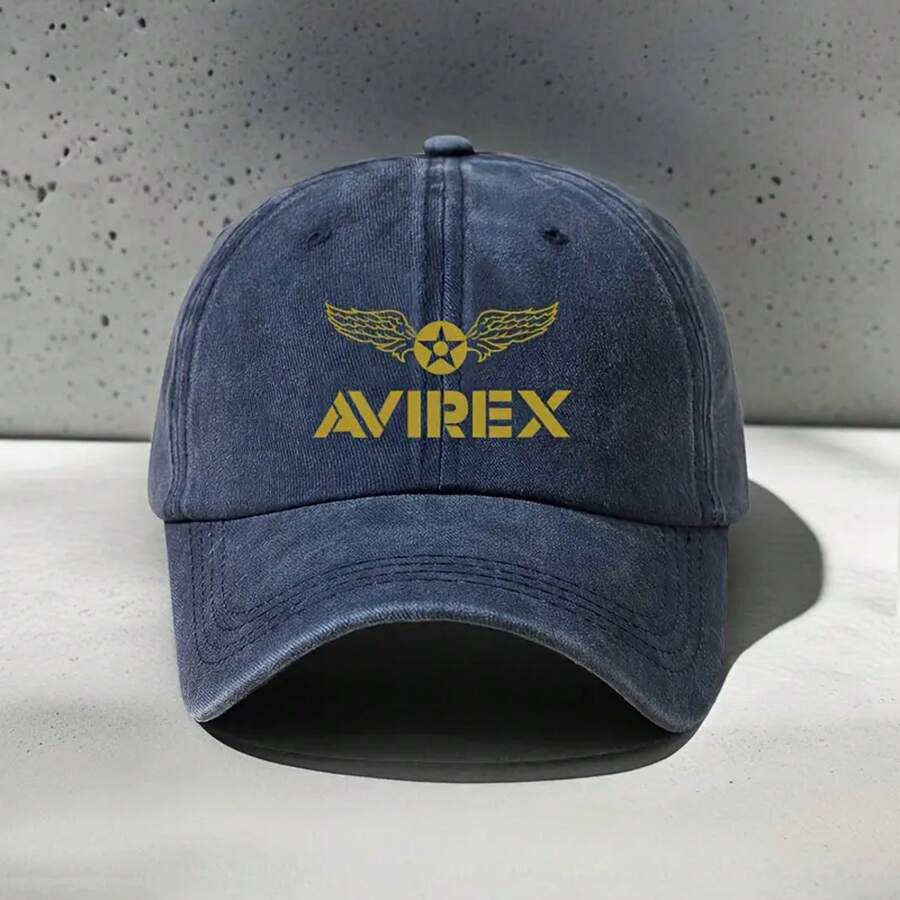 Fashion Pattern "AVIREX" Letter Print Baseball Cap, Lightweight And Breathable Grandpa/Dad Hat |   Outdoor Travel Beach Sports Casual Unisex Skateboard Hat, Festival Activity Gift Simple Design Comfortable Headwear, Daily Wear  Hat, Fashionable Duckbill Cap, Breathable Fabric, Comfortable Fit, Printed Hat, Unisex Hat, Outdoor Enthusiast, Women's Accessories - 海軍-123 - 查看 1